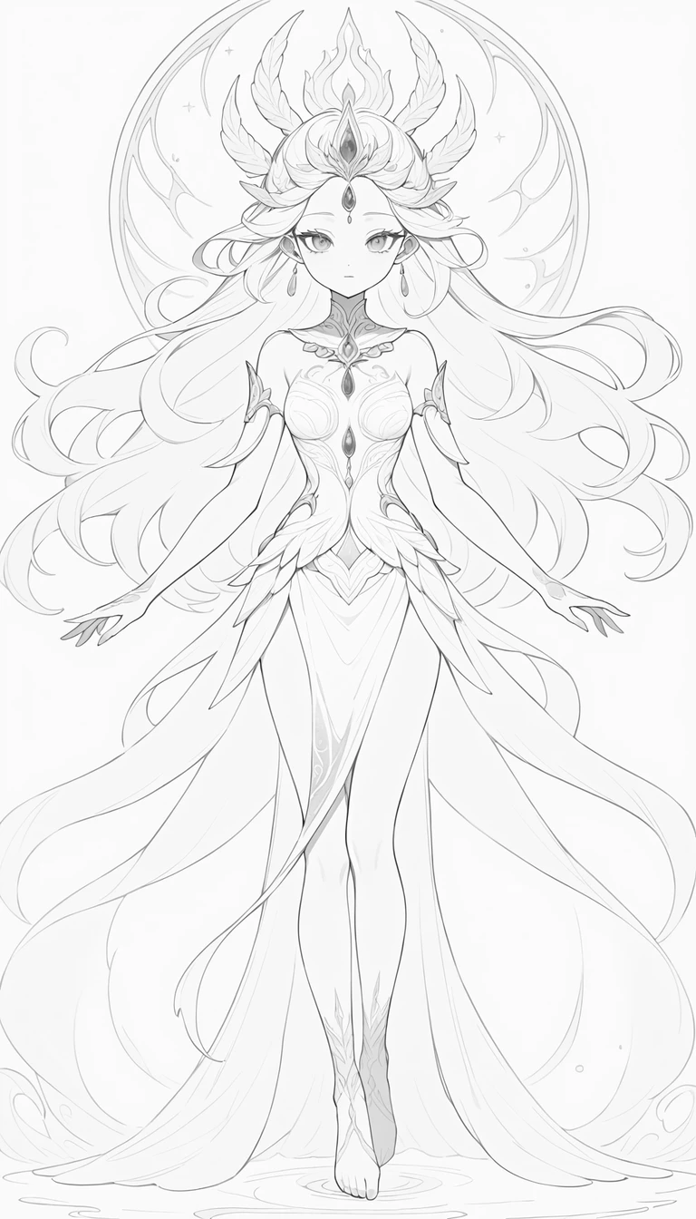 Mythic nature deity woman glowing with bioluminescent skin
