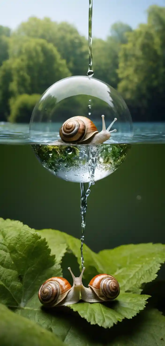Two snails in a poetic, ballet like mating scene
