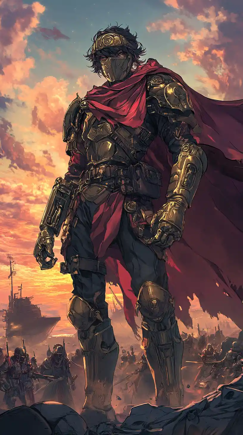 Steampunk-Fantasy-Krieger in kunstvoller mechanischer Rüstung