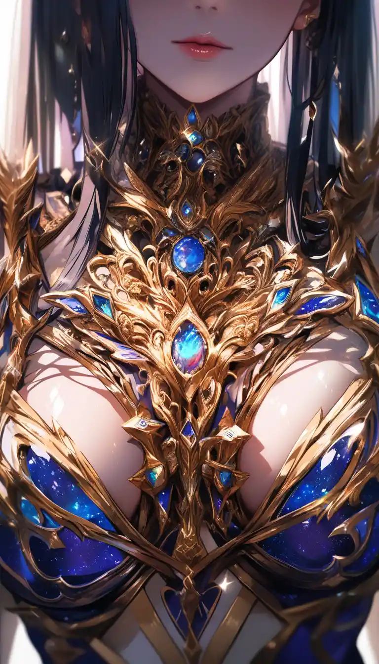 Close up anime woman with black straight hair and shadow