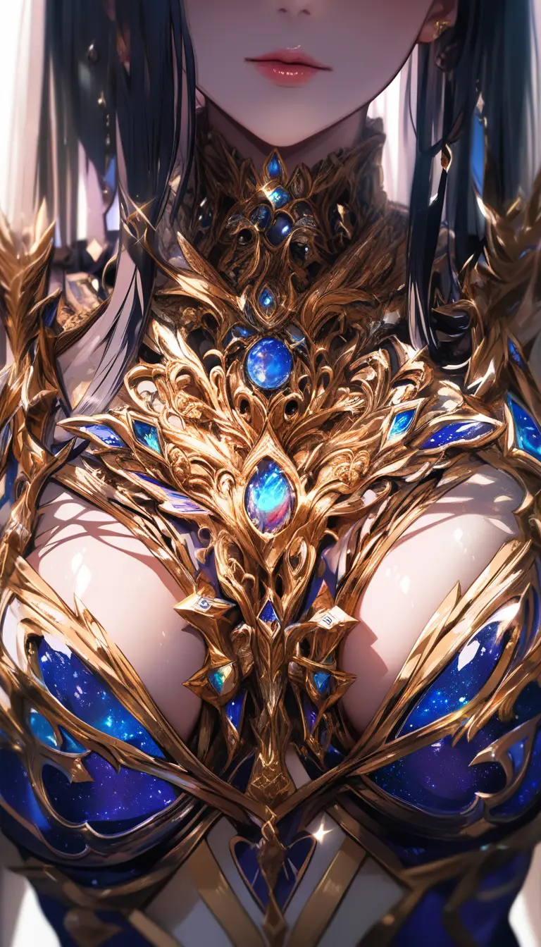 Close up anime woman with black straight hair and shadow
