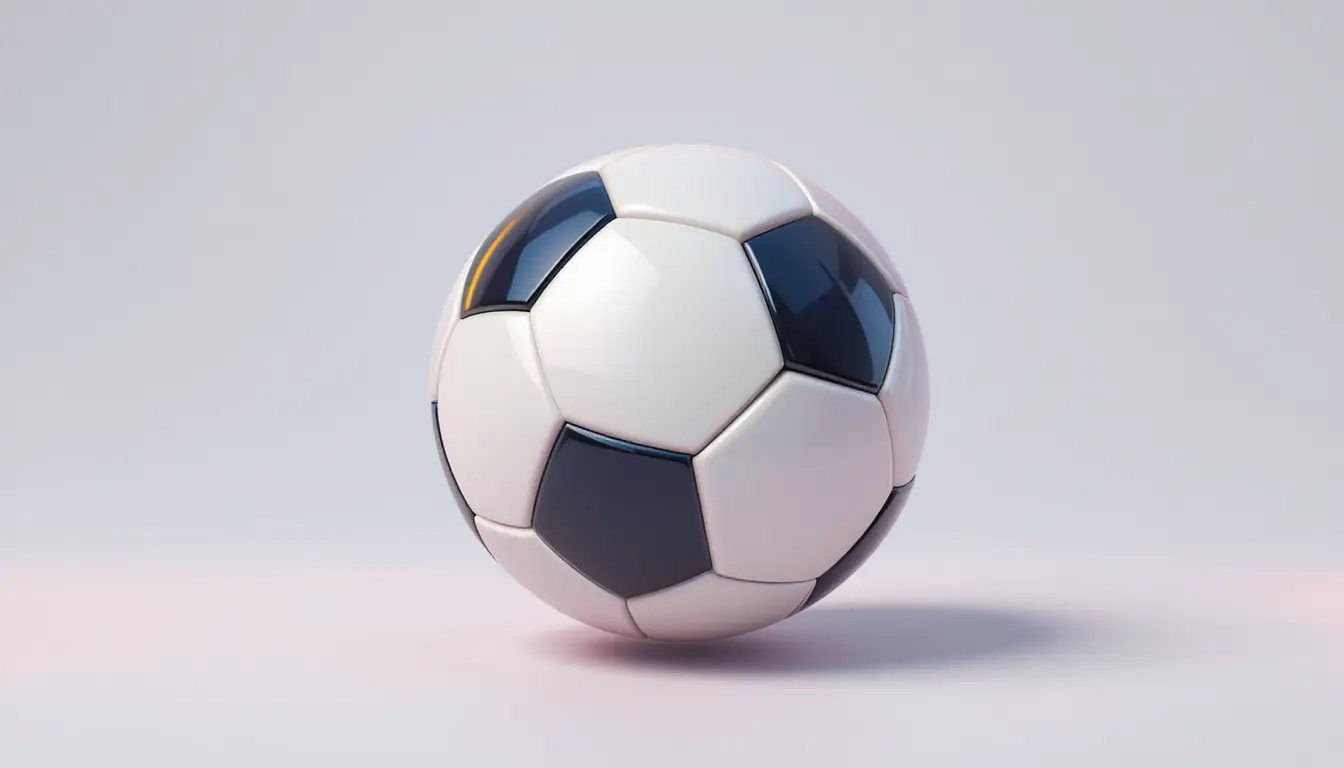 Cute 3D cartoon soccer ball on clean white background