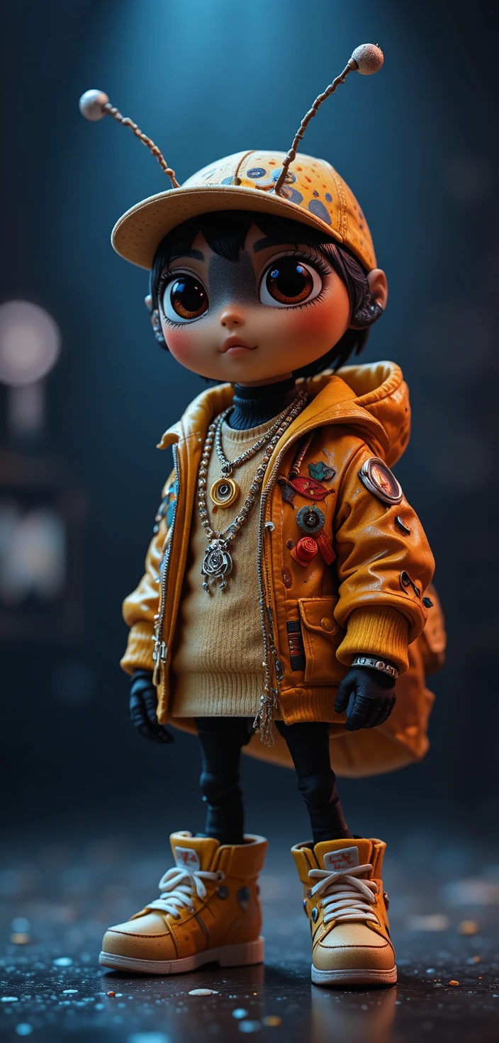 Marienkäfer-Rapper in farbenreichem 3D-Pixar-Porträt