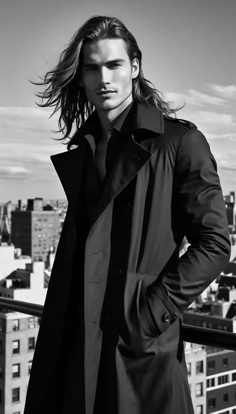 Stylish young man on a New York rooftop portrait