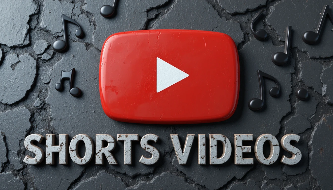 石質背景上的立體浮雕 YouTube 標誌與音符