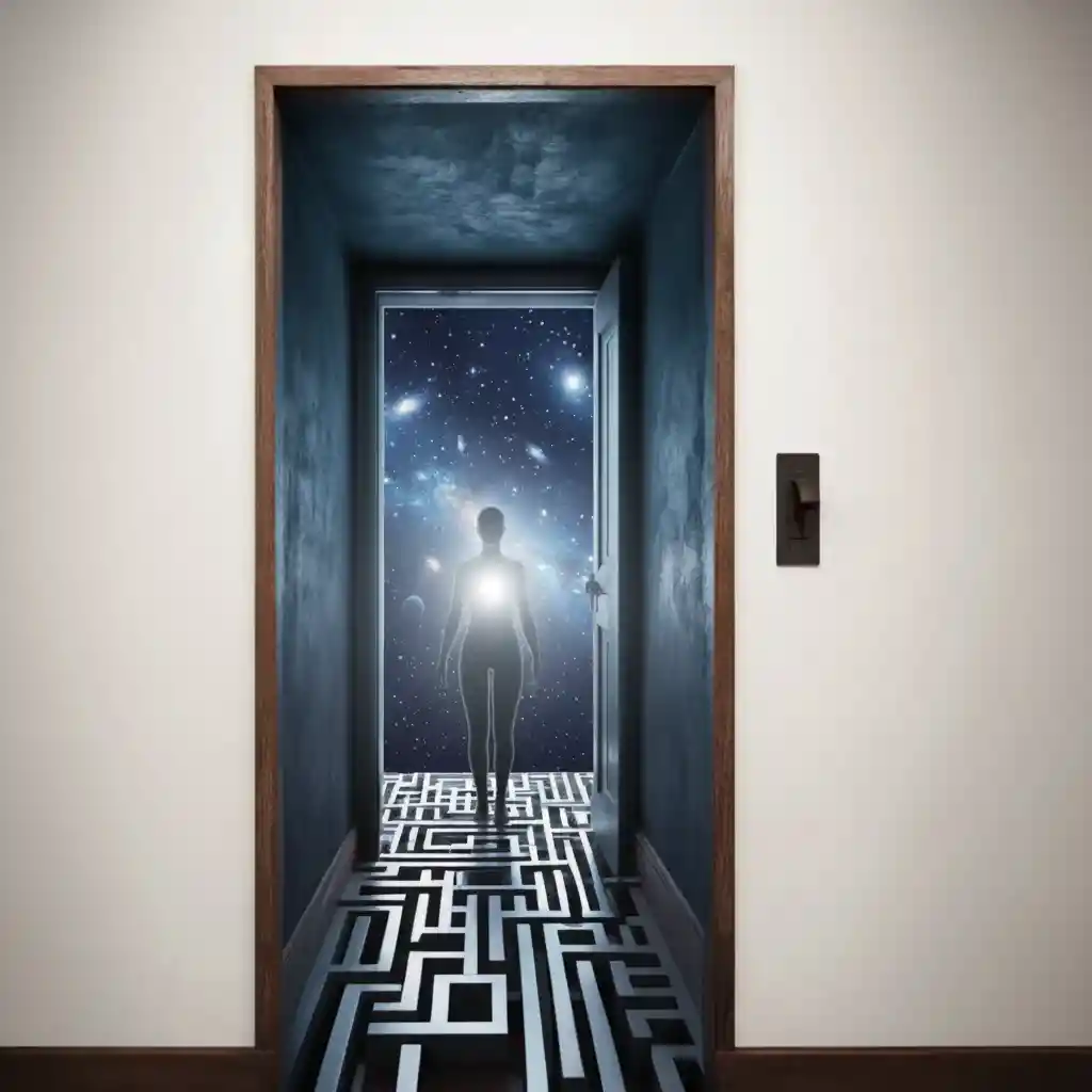散發宇宙光束的發光靈魂之影