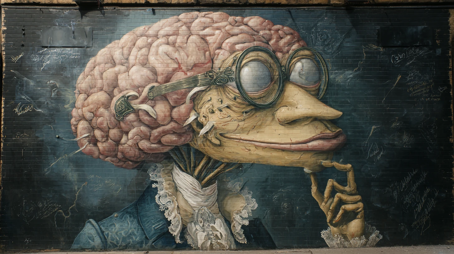 Cervello gentiluomo elegante che cammina in un oscuro vicolo di Londra