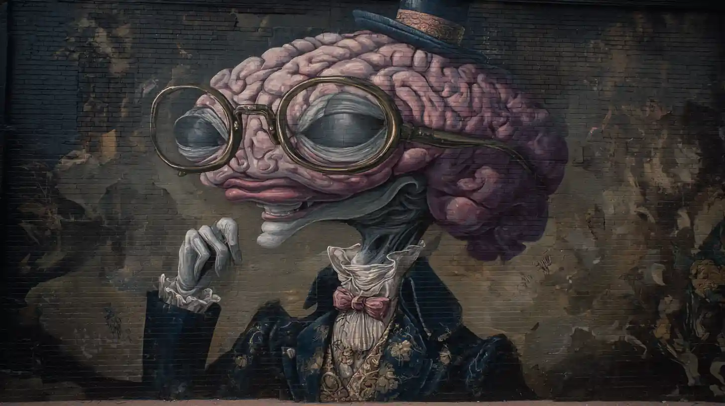Cervello gentiluomo che cammina in un vecchio vicolo buio di Londra