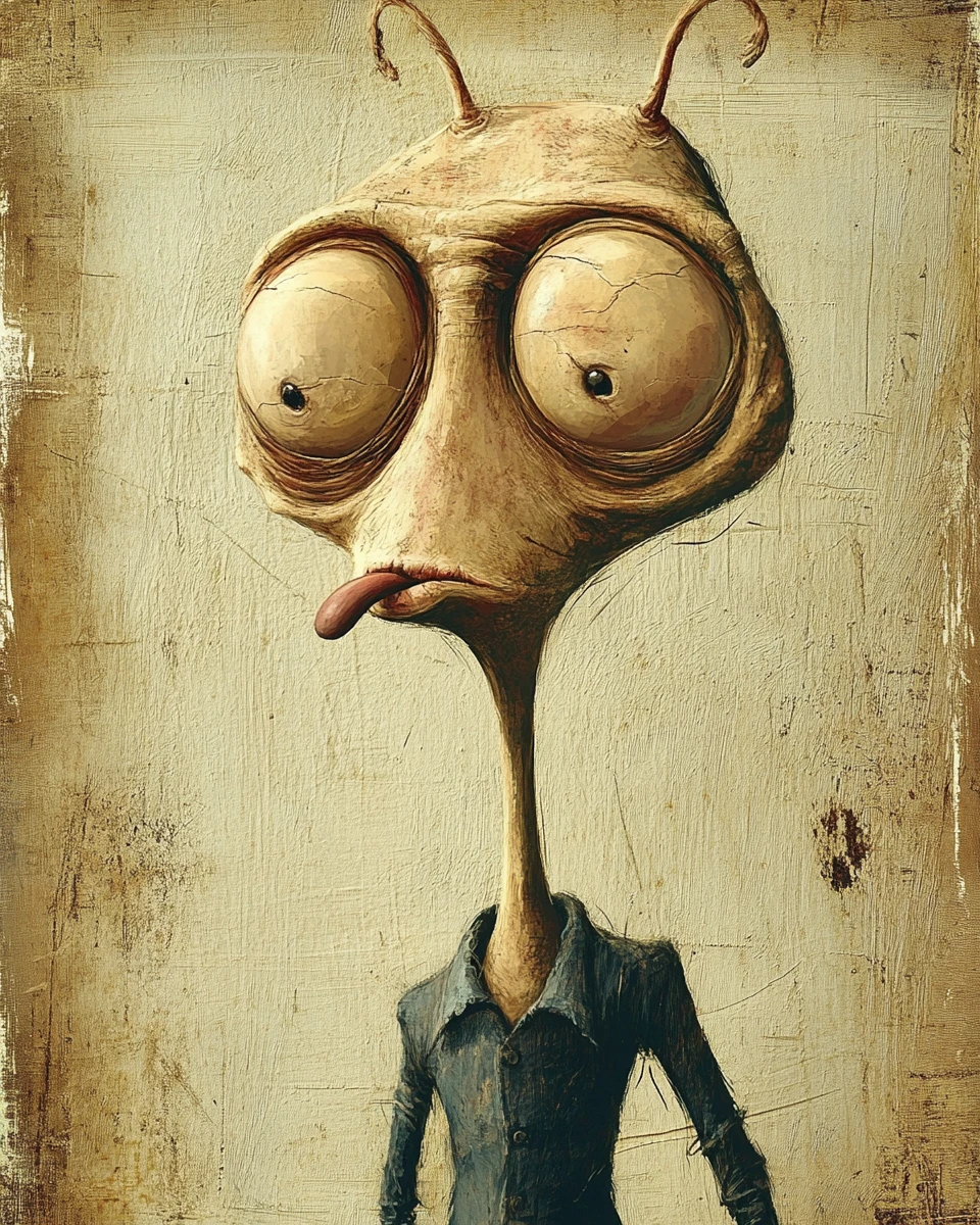 Abstract weird digital art with strange surreal elements