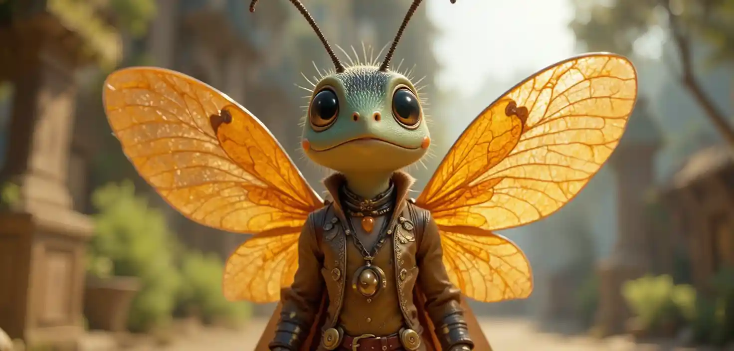 Coccinelle 3D en tenue de rappeur West Coast sous des lumières de studio