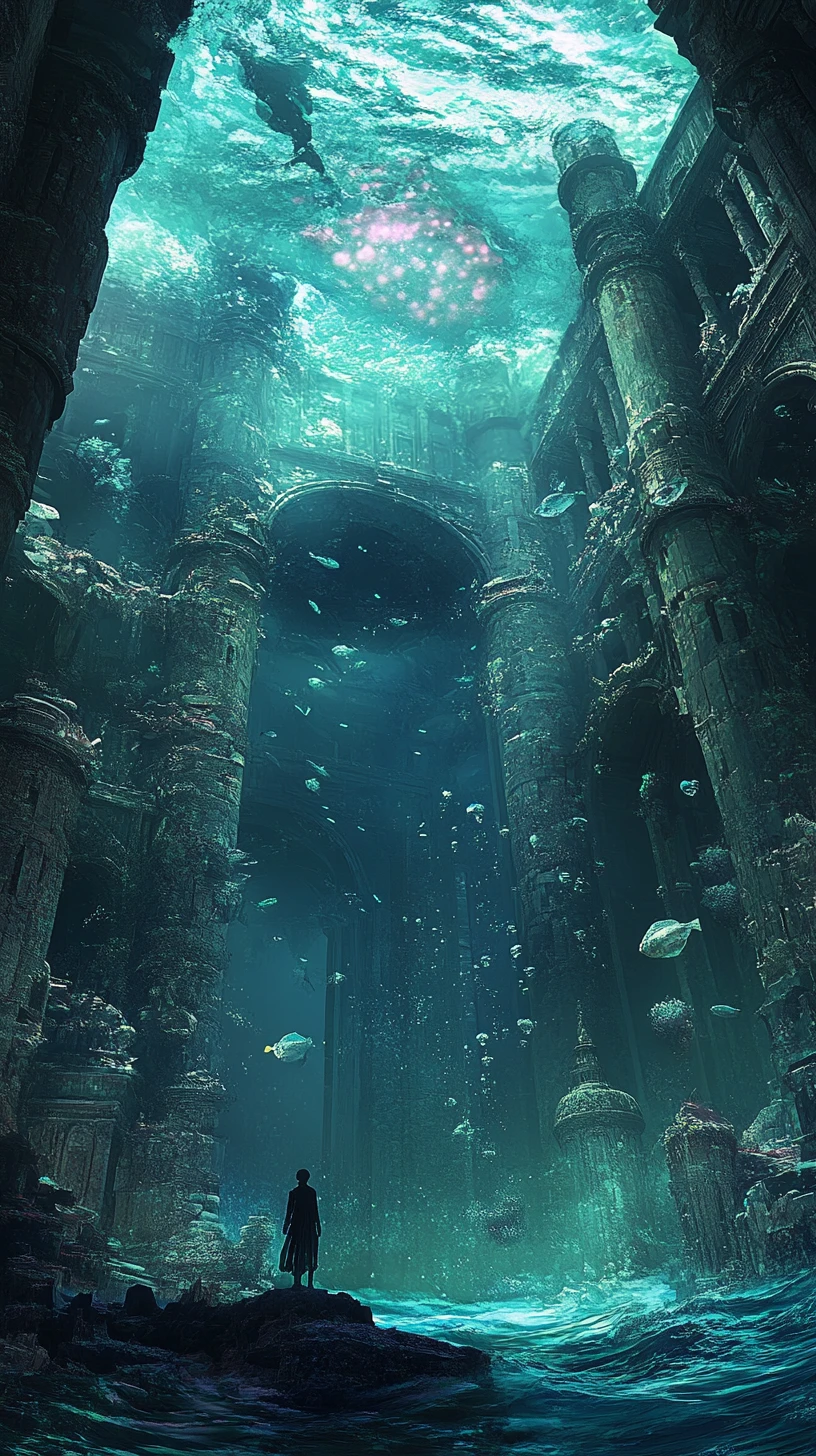 Traumhafte Unterwasserfantasie mit einem zarten Seeungeheuer