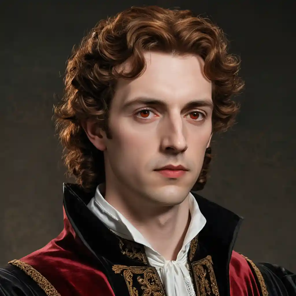 Vampire king portrait in Renaissance oil painting style