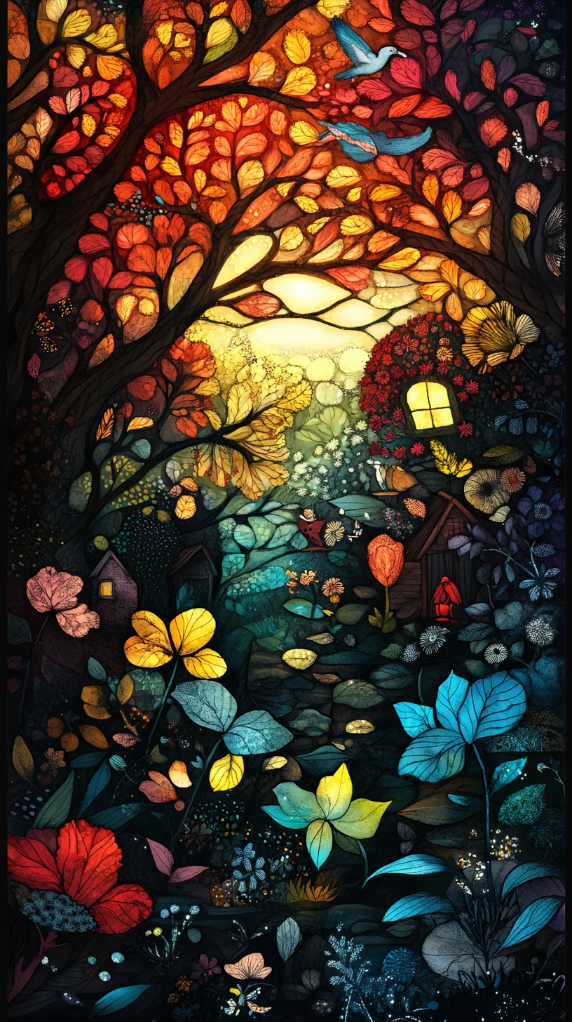童趣孩子探索微小奇幻森林世界