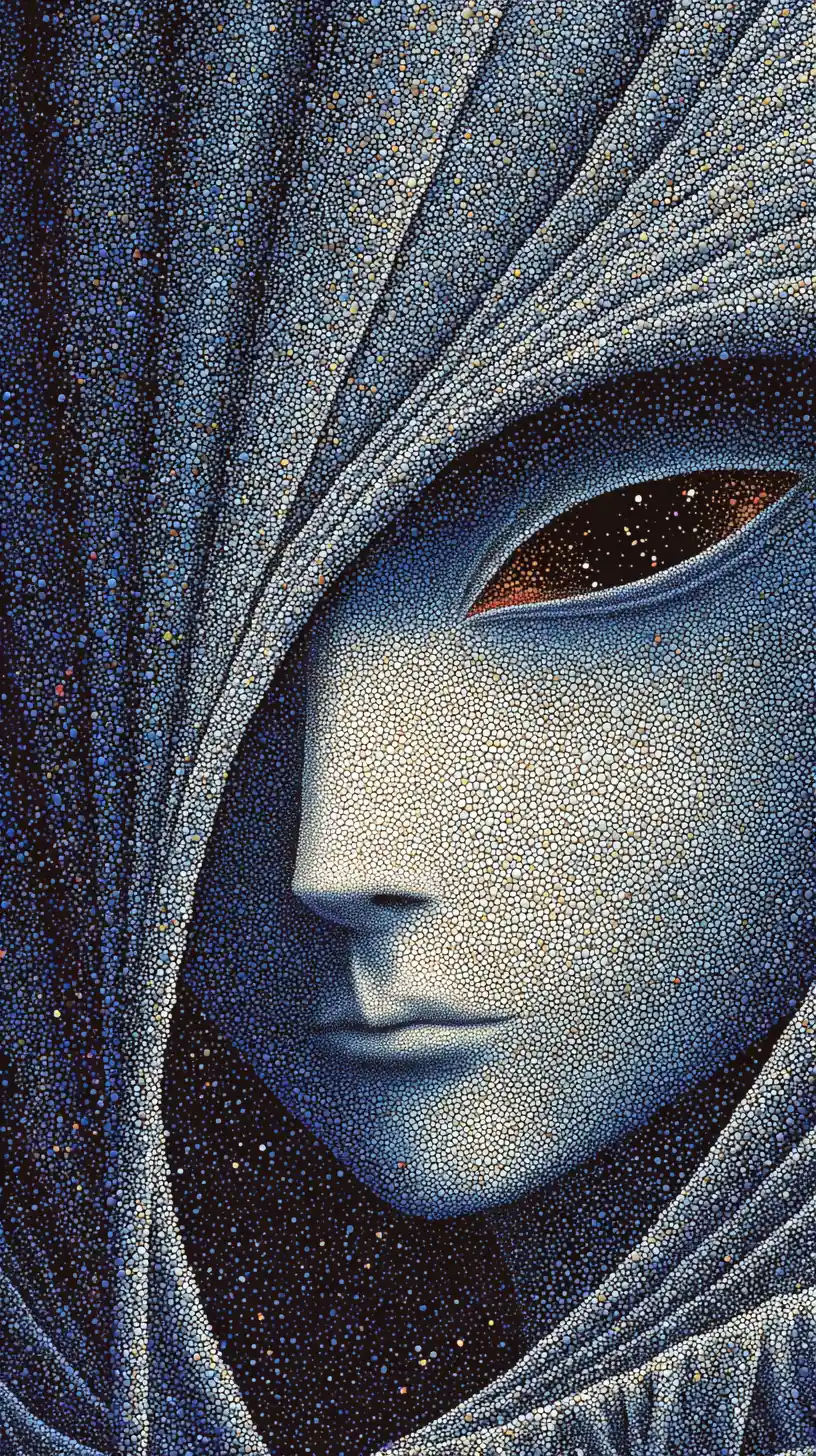 Mulher de Poeira Estelar em Retrato Fantástico em Close no Cosmos