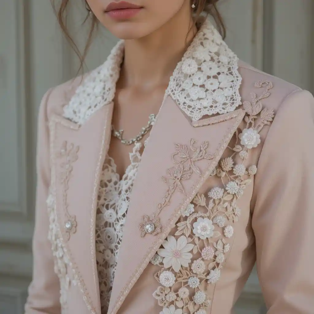 Look di moda romantico con giacche in pizzo e dettagli all’uncinetto