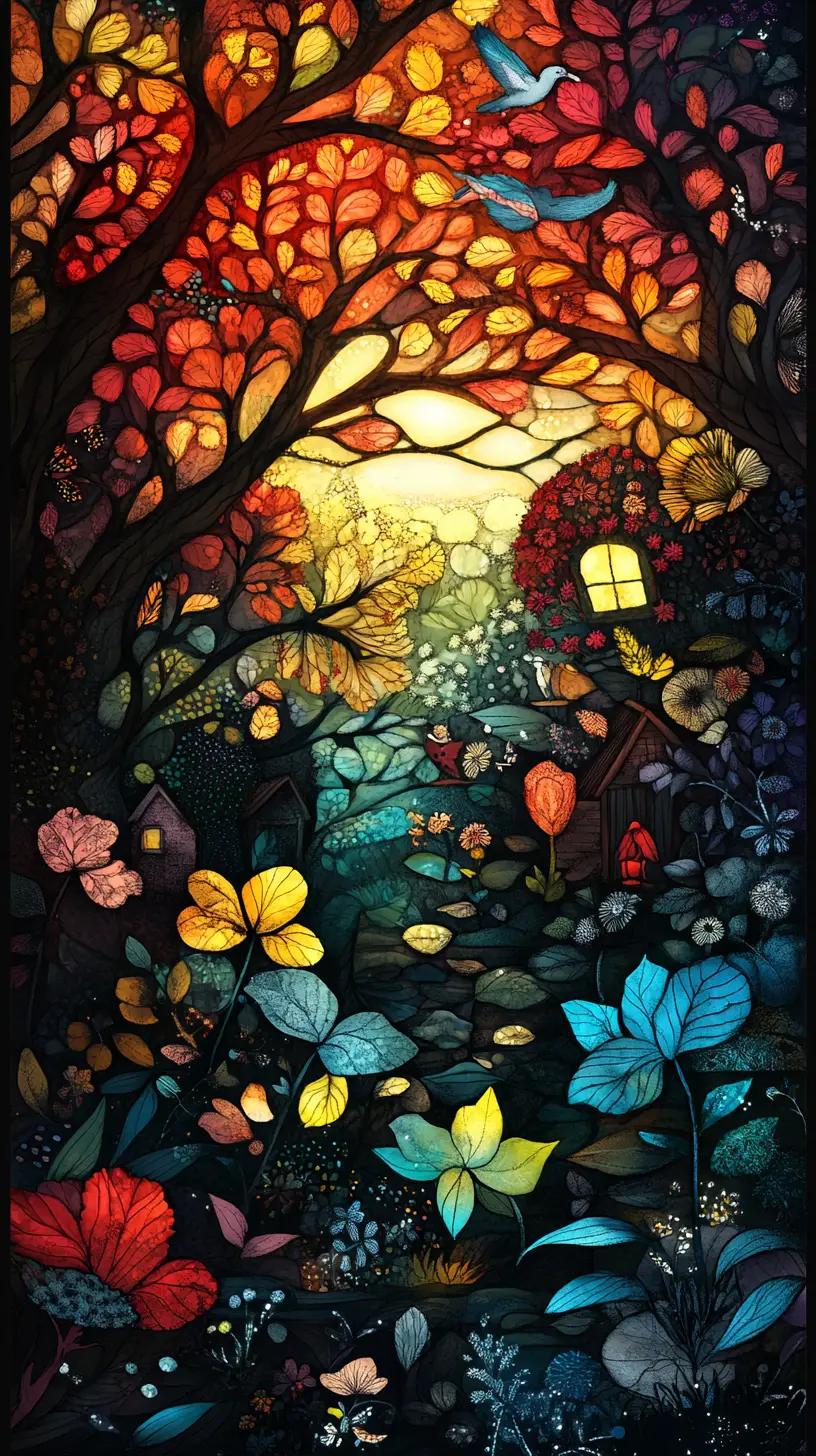 童趣孩子探索微小奇幻森林世界