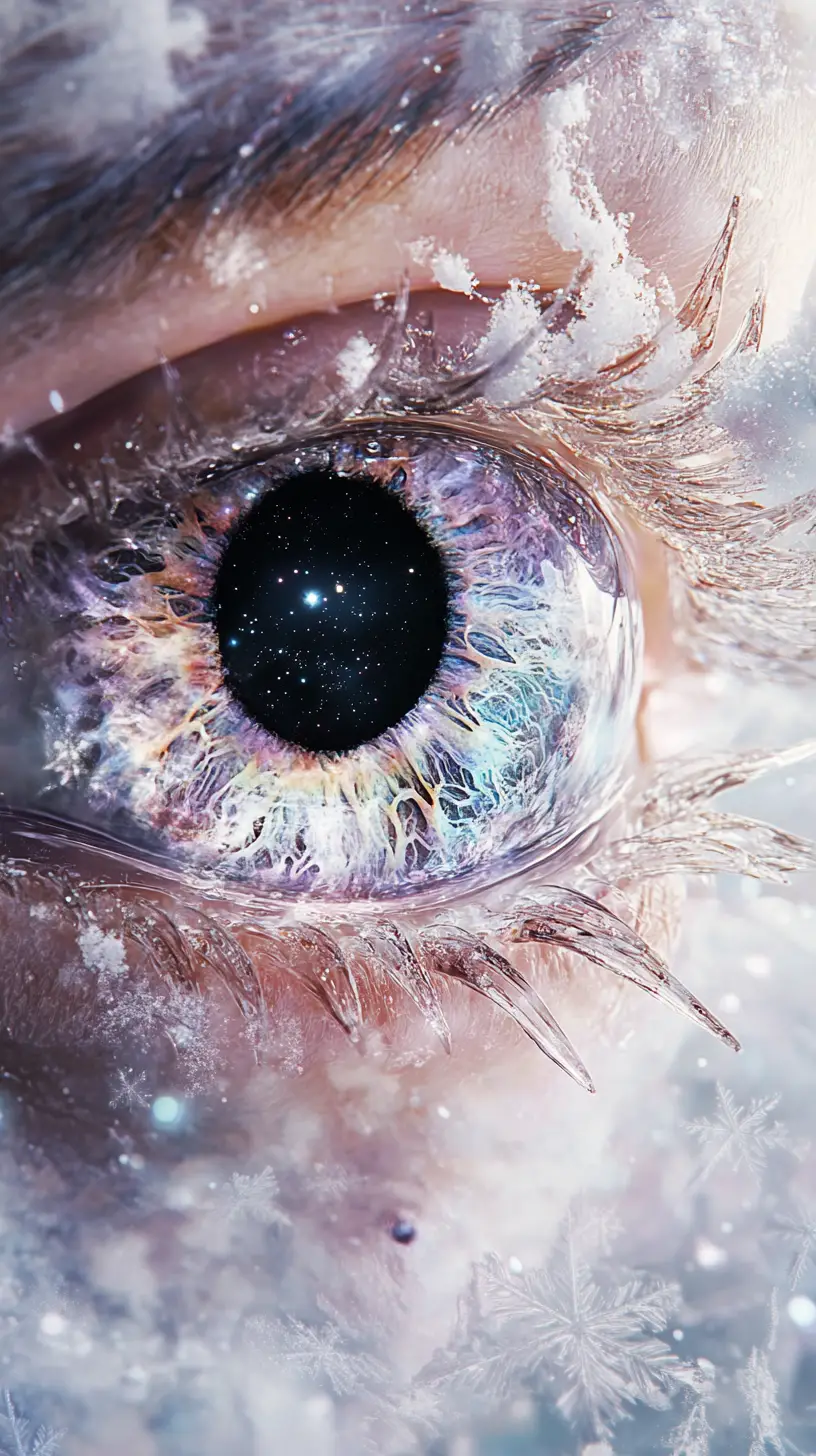 Cosmic Close Up Portrait Of An Ethereal Dragon Eye