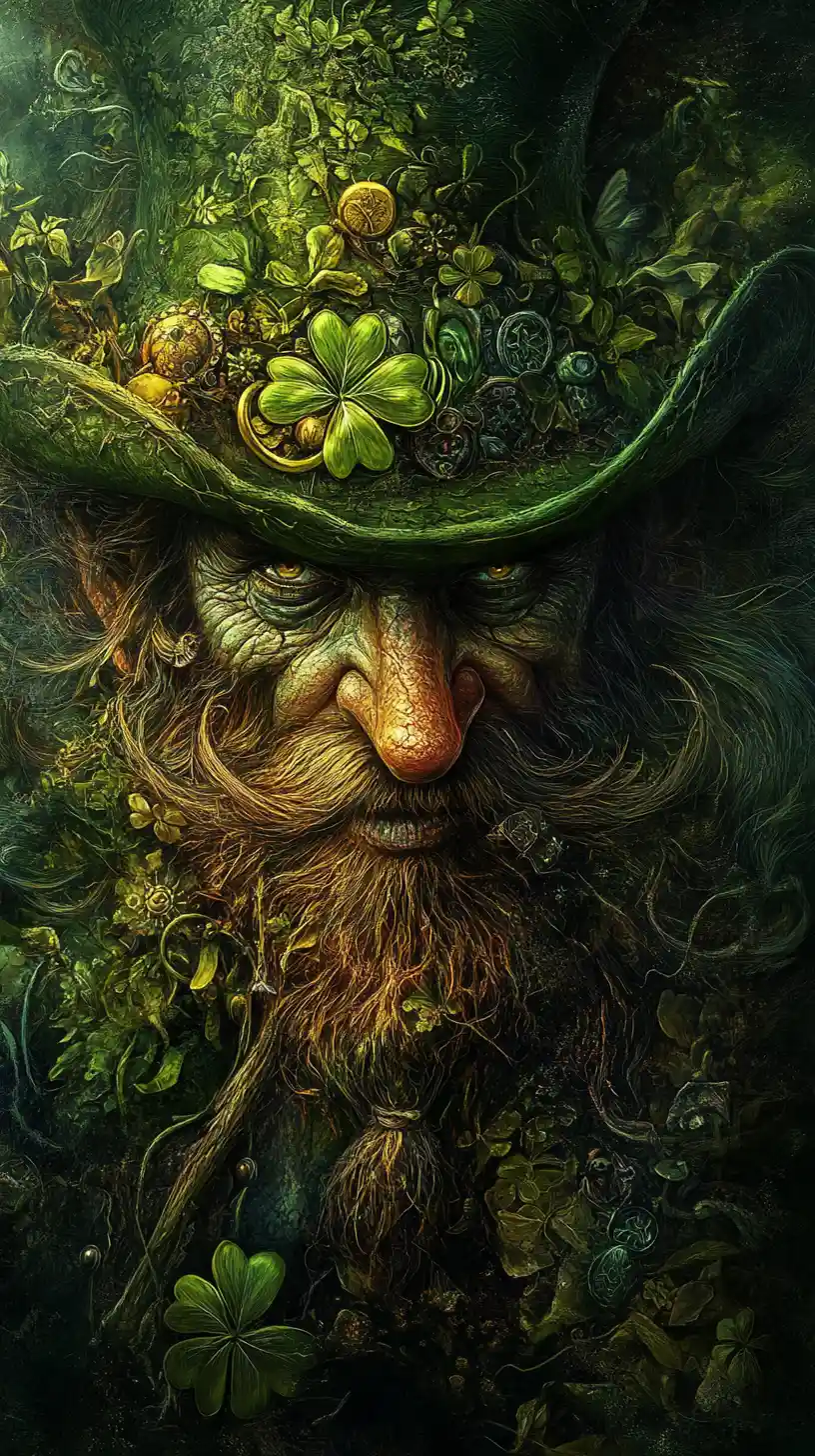 Leprechaun surreale in una cupa illusione fantasy da fiaba