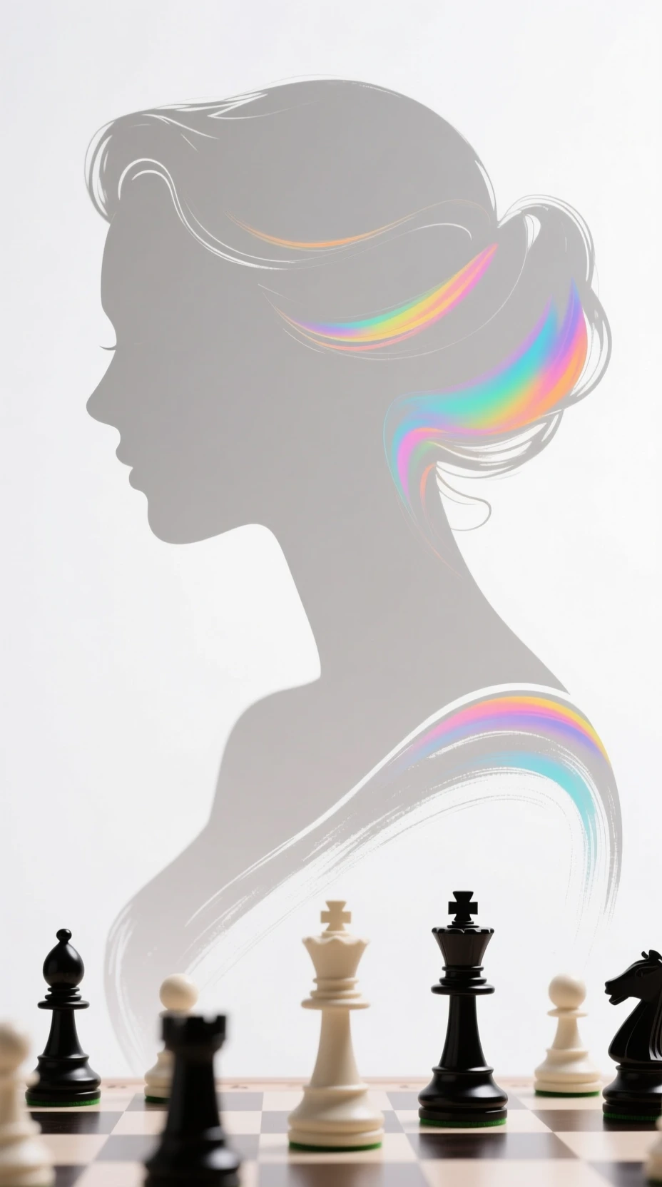 Silhouette minimaliste d’une femme dans de doux tons de blanc