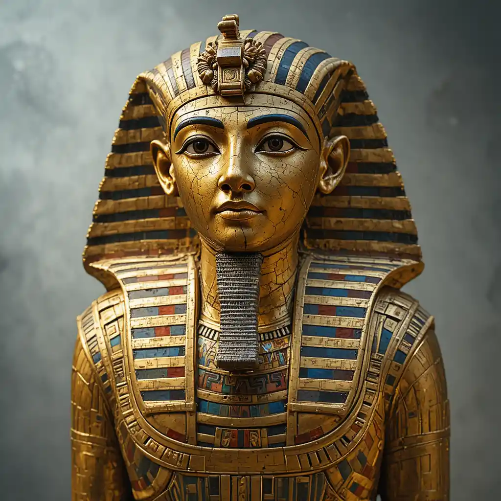 Ancient Egyptian pharaoh rendered in detailed 3D portrait