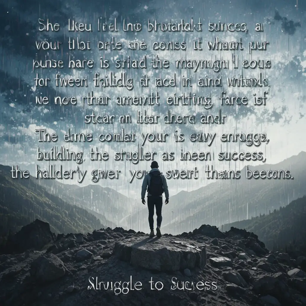 Bold motivational quote about struggle and inner strength