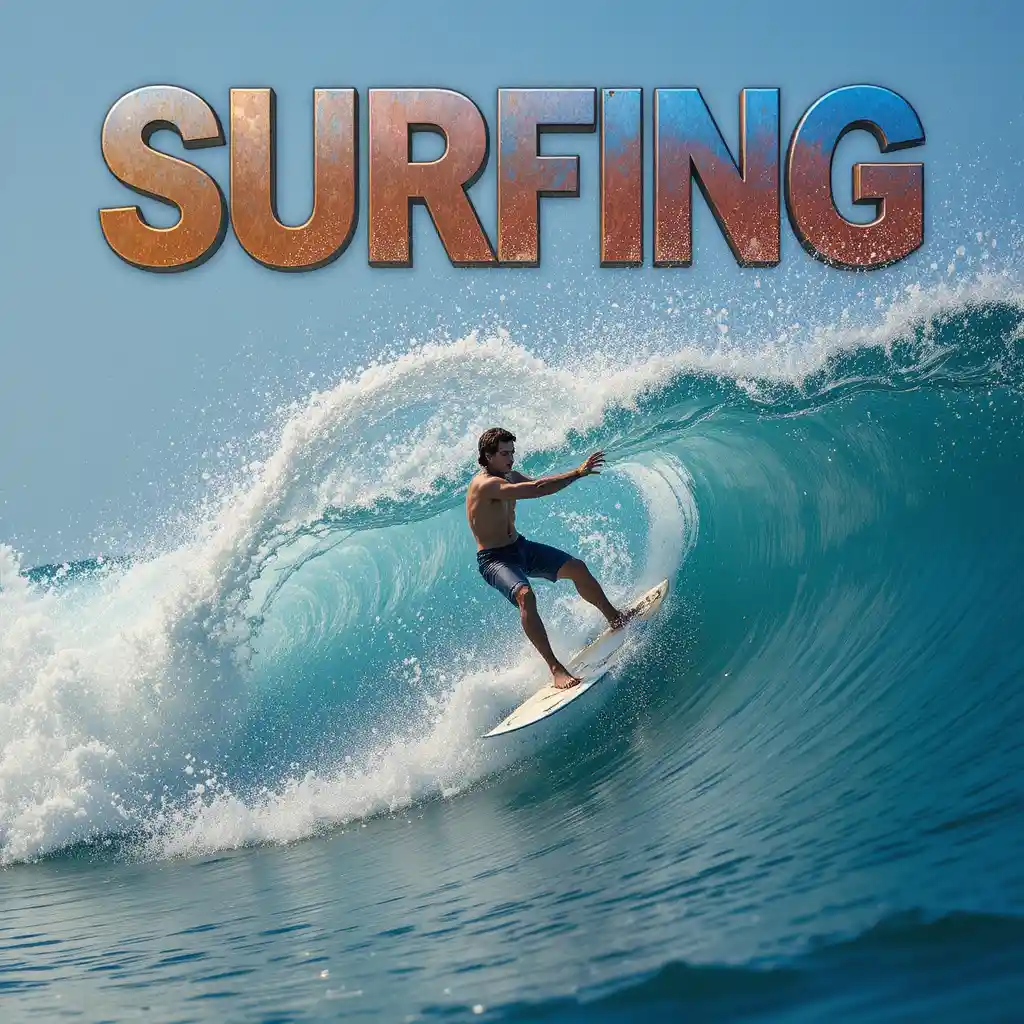 Surfista che Esegue una Curva Dinamica all’Interno di un’Onda che si Infrange