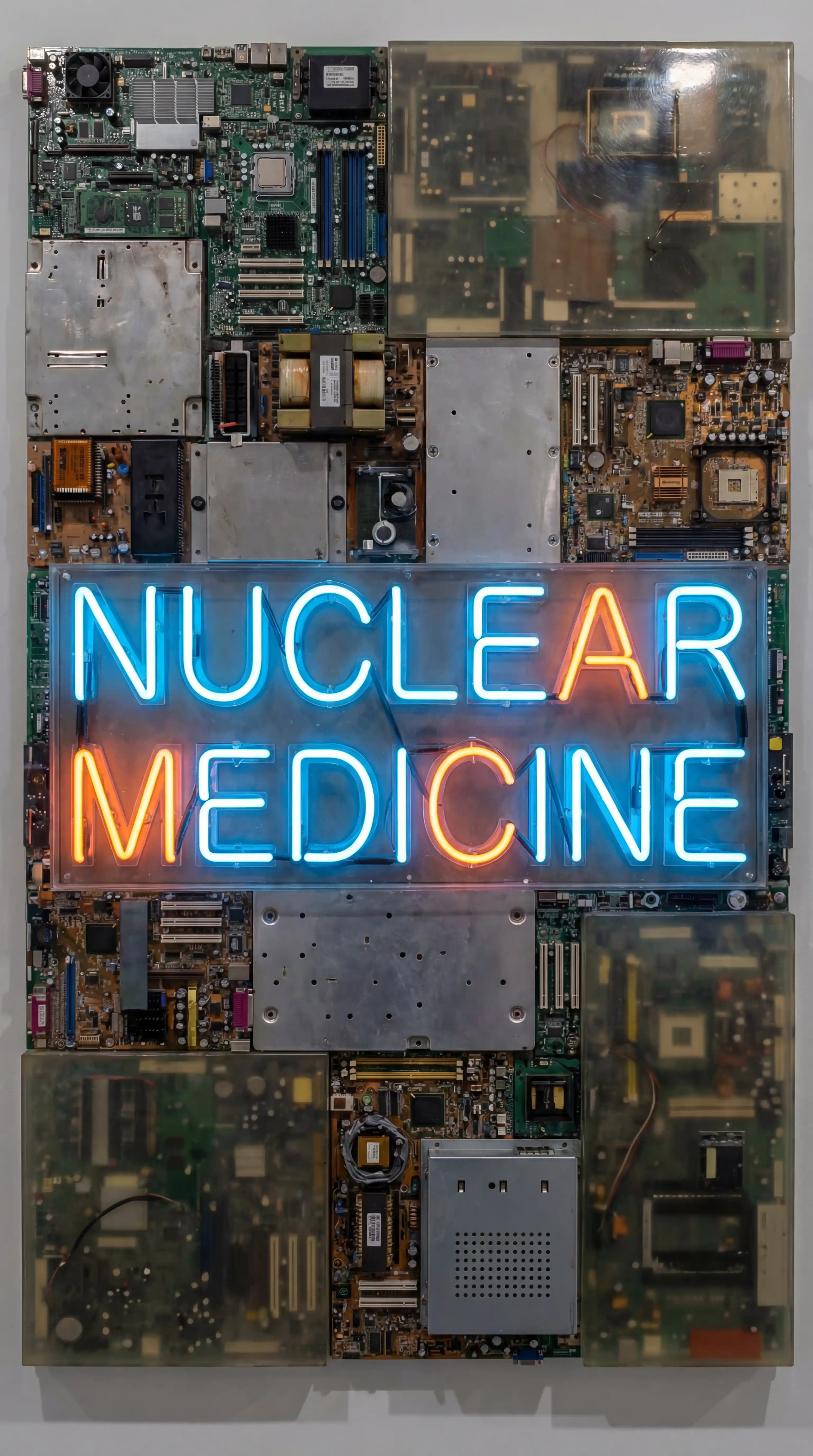 Typographie d’art moderne en gros plan lisant médecine nucléaire