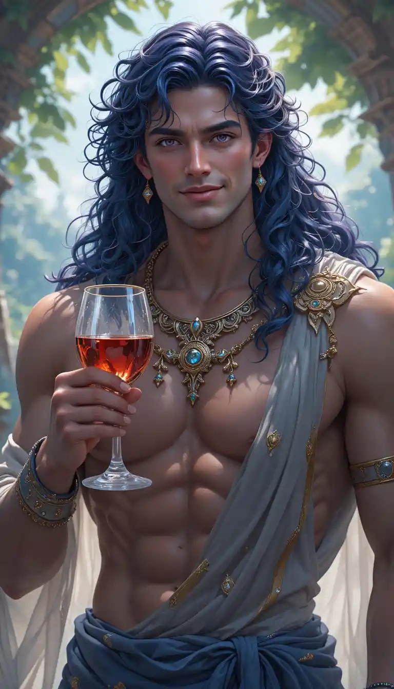 Homem bonito de pele escura segurando vinho na natureza