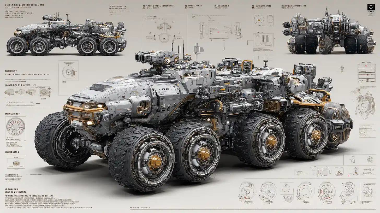 Futuristisches gepanzertes Kampffahrzeug – technisches Design-Layout
