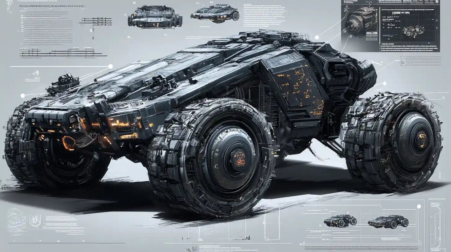 Futuristisches gepanzertes Kampffahrzeug – technisches Multiwinkel-Design