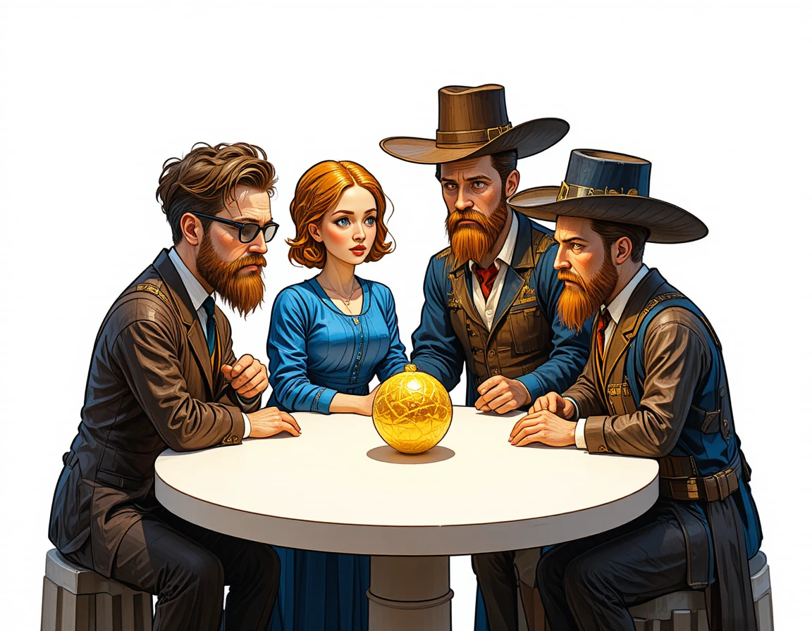 Gruppo low poly che ammira un singolo lingotto d’oro