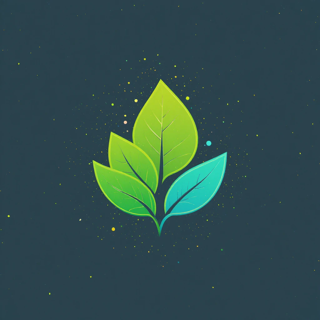 Modernes Eco-Blatt-Logo-Icon mit organischen klaren Linien