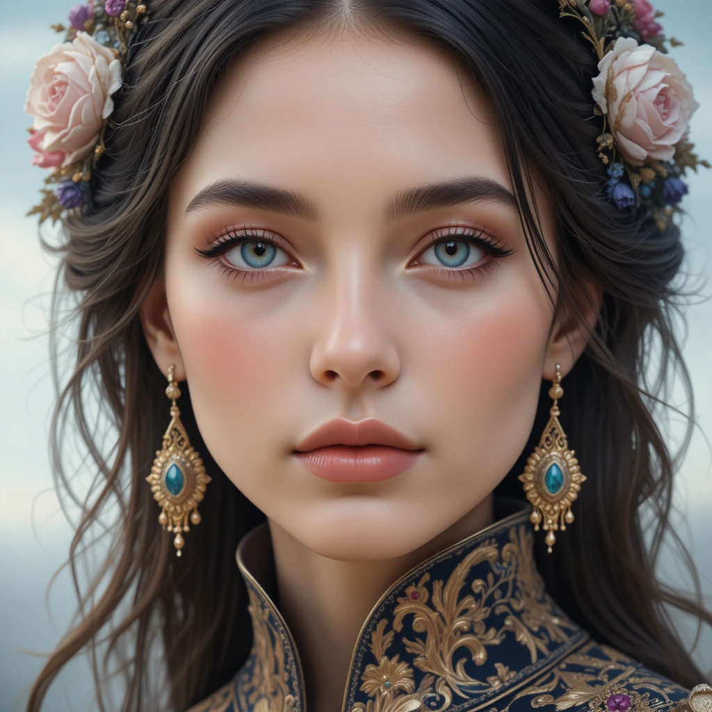 藍眼女子的華麗奇幻肖像