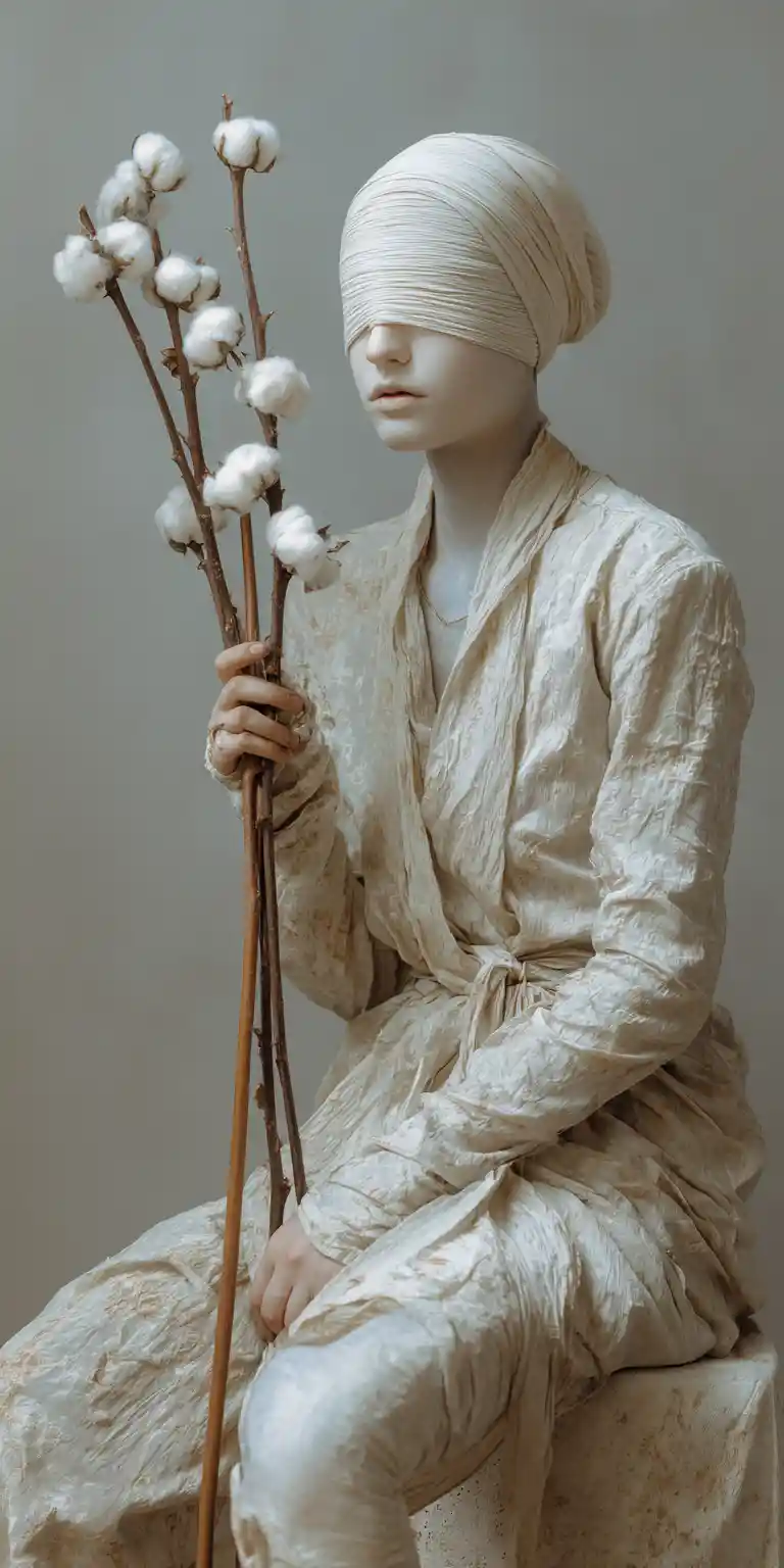 Editorial arrangement of sticks and stones against abstract background