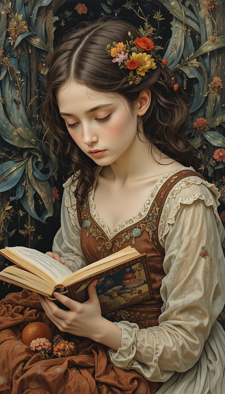 Colorato dipinto a olio fantasy con splendidi libri per bambini
