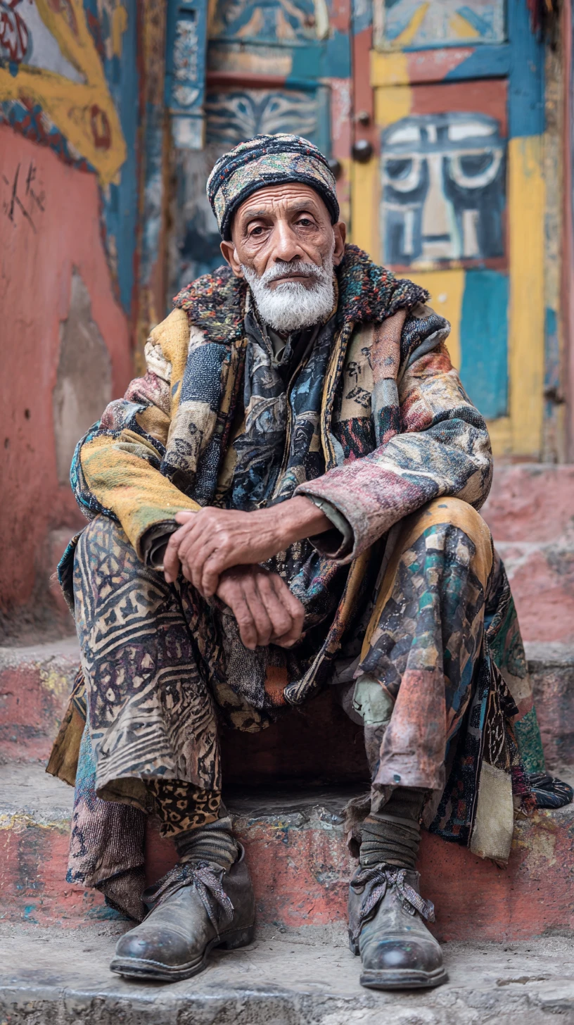 Friendly Algerian elder in a Casbah street portrait