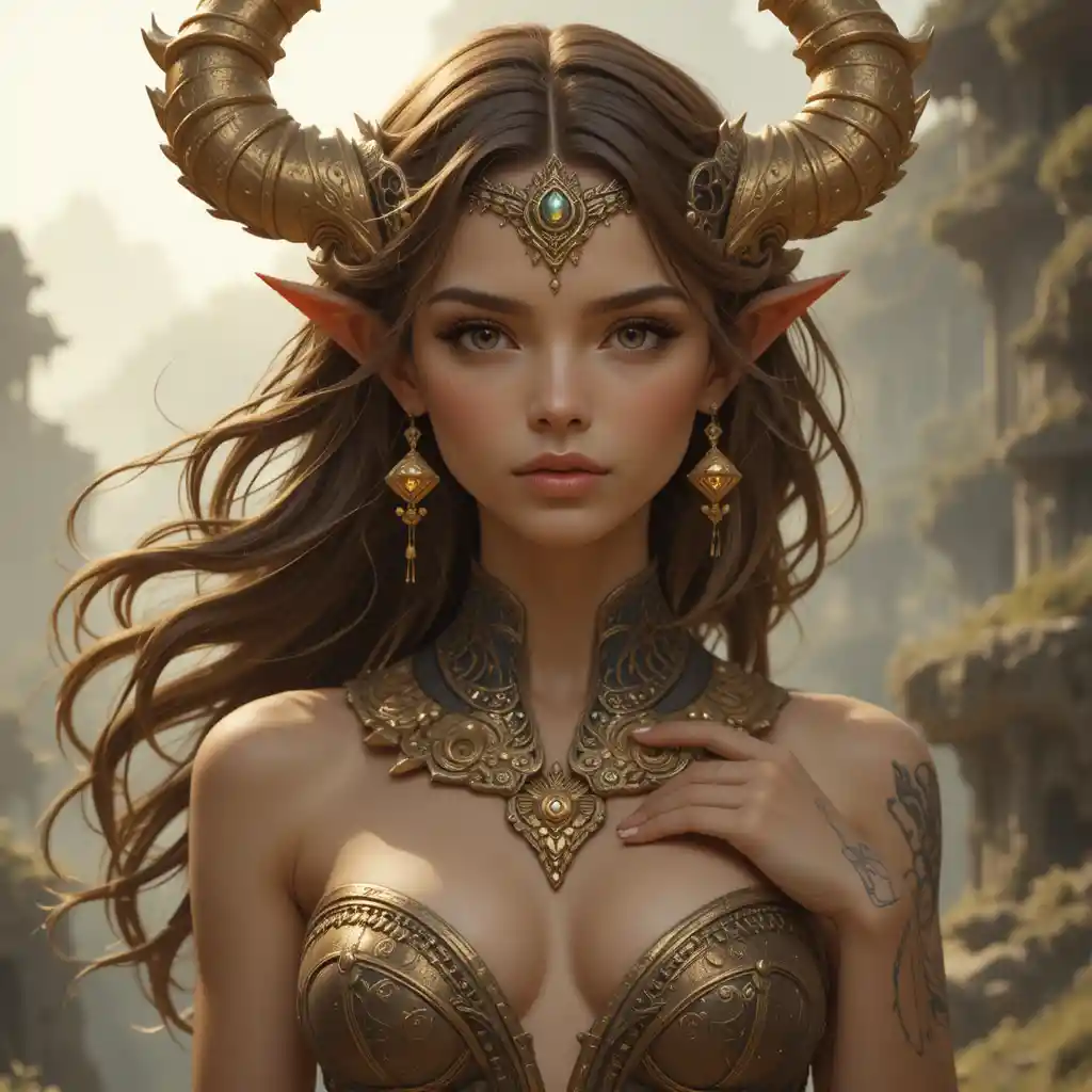 Diosa anciana de la discordia en un reino de fantasía místico