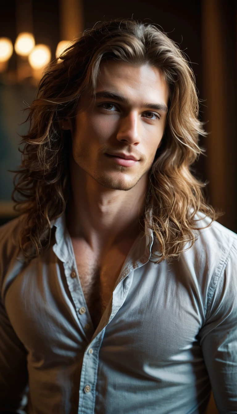 Charismatic young male model posing in an Oxford art class