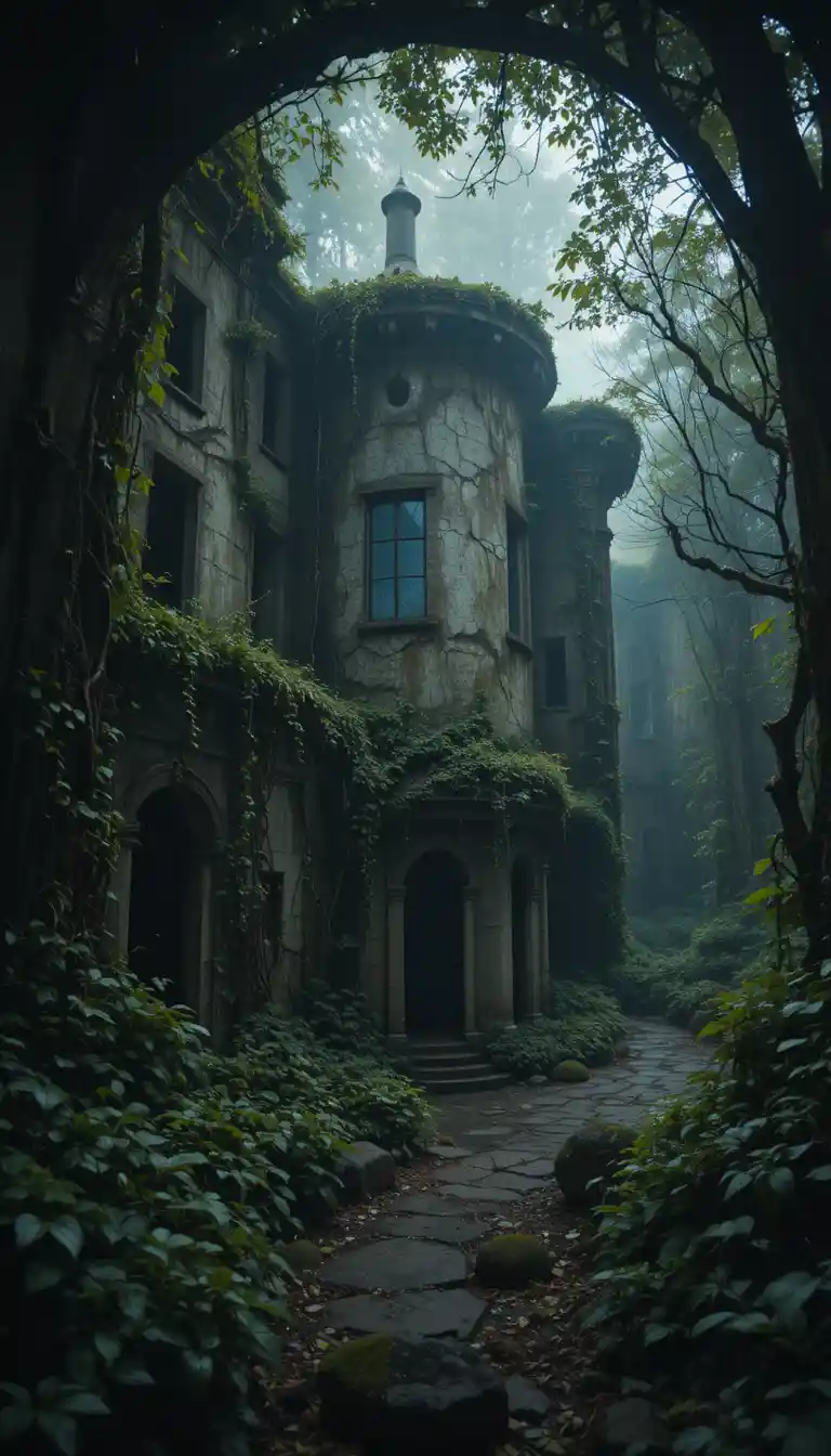 Abandoned Research Facility Hidden In A Misty Forest
