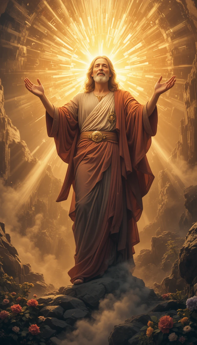 Christian prayer text praising the Lord in eternal light