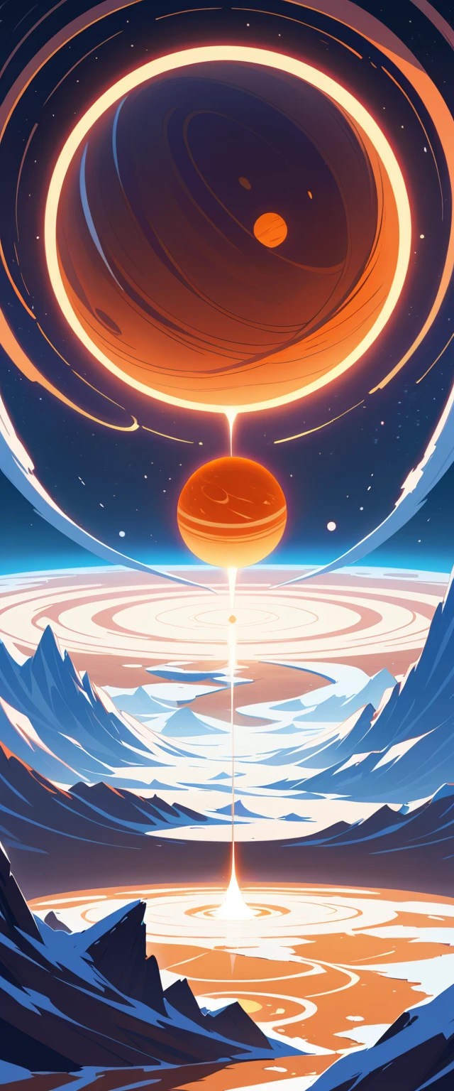 Lonely Research Station On An Icy Moon Facing Gas Giant