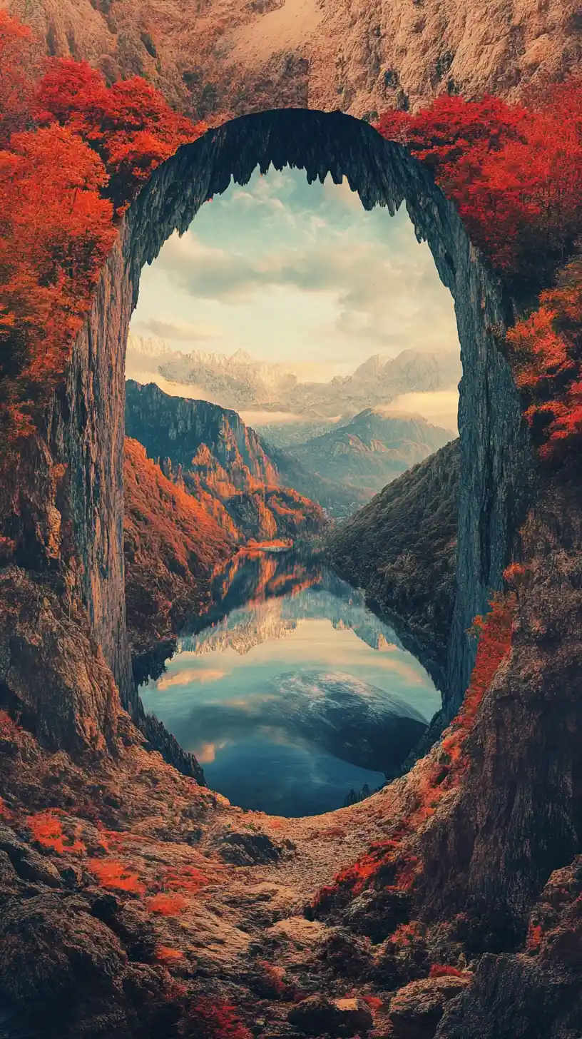 Surreal illusion artwork with multiple images and zipper