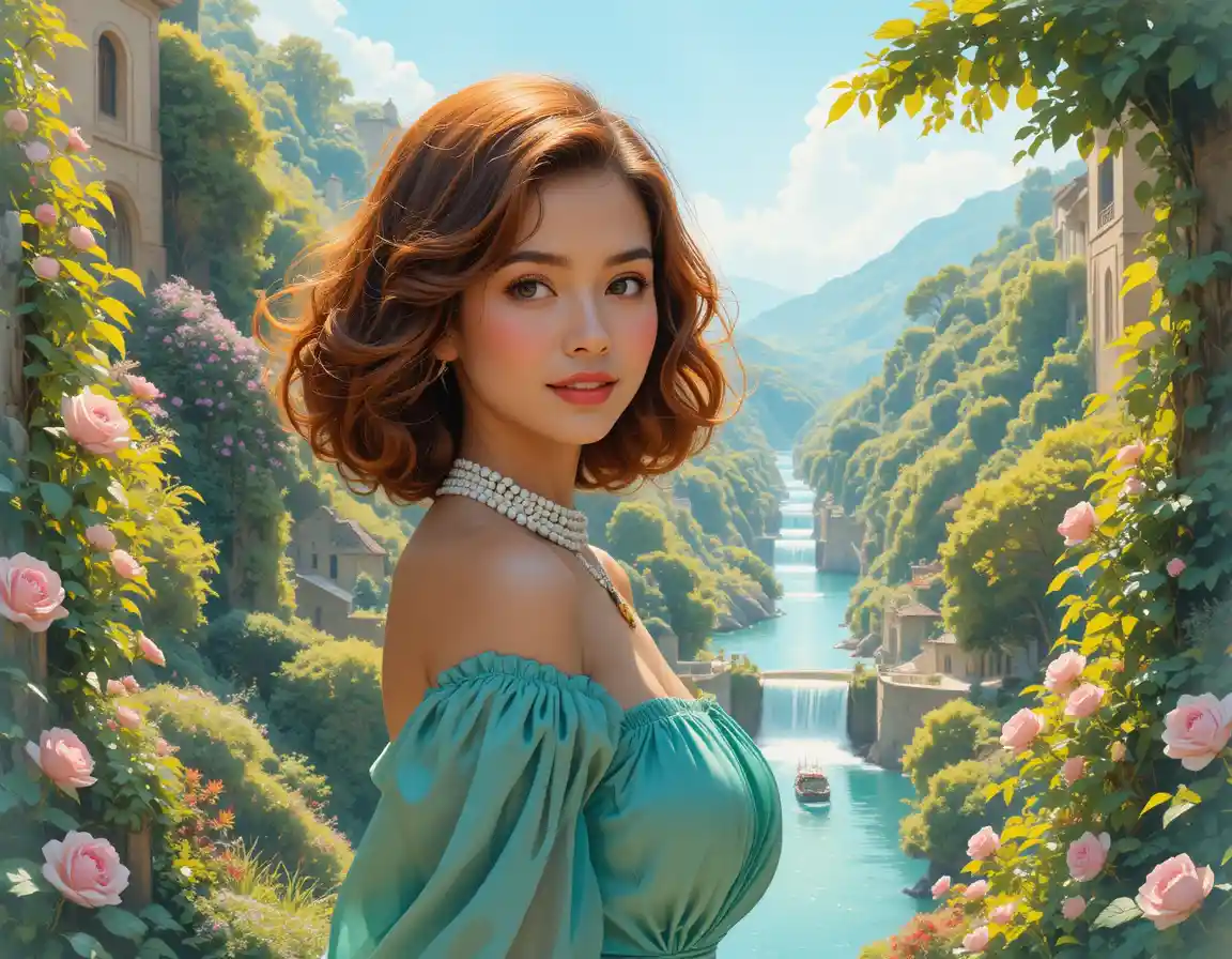 Elegant young woman portrait in soft natural light