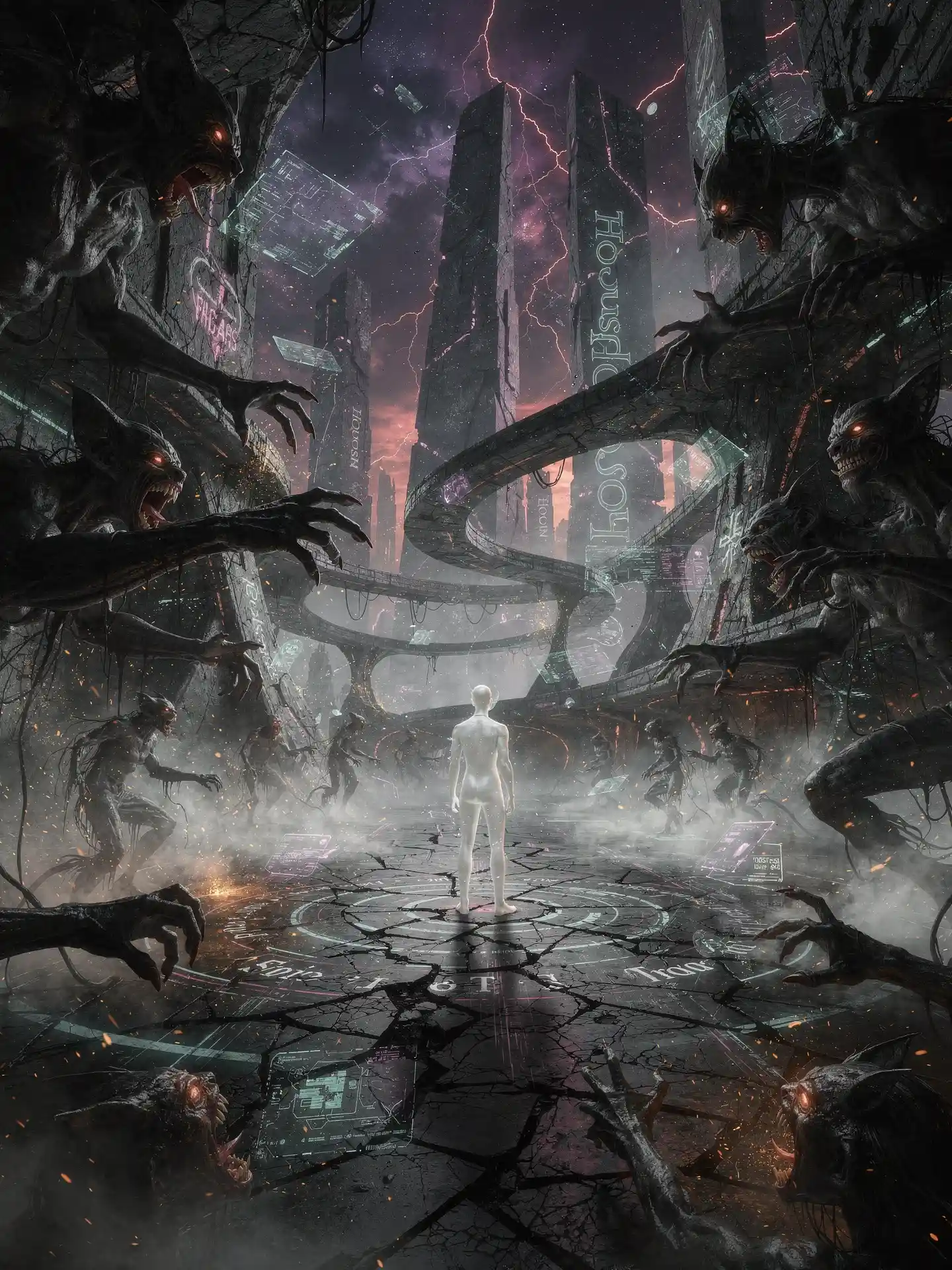 Surreal twilight monsters at the trembling edge of reality