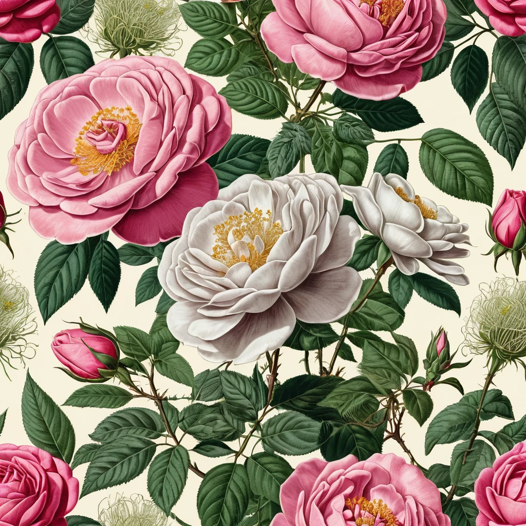 Graphic flyer with detailed roses in vector illustration