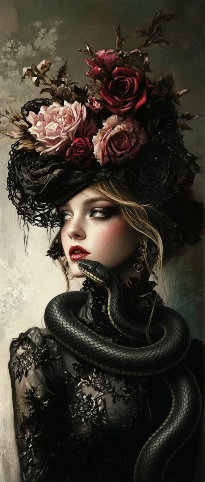 Beautiful snake softly whispering to a nearby figure