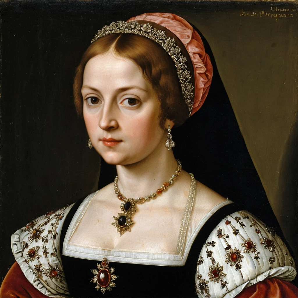Portrait Renaissance d’une Reine Consort Française dans le Style de 1540