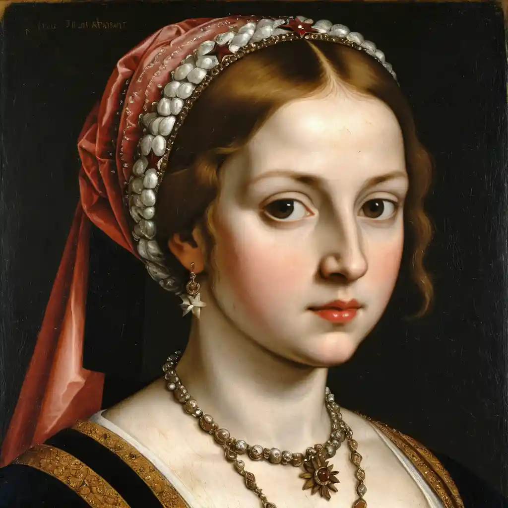 Renaissance oil portrait of Karina I of Aragon queen consort