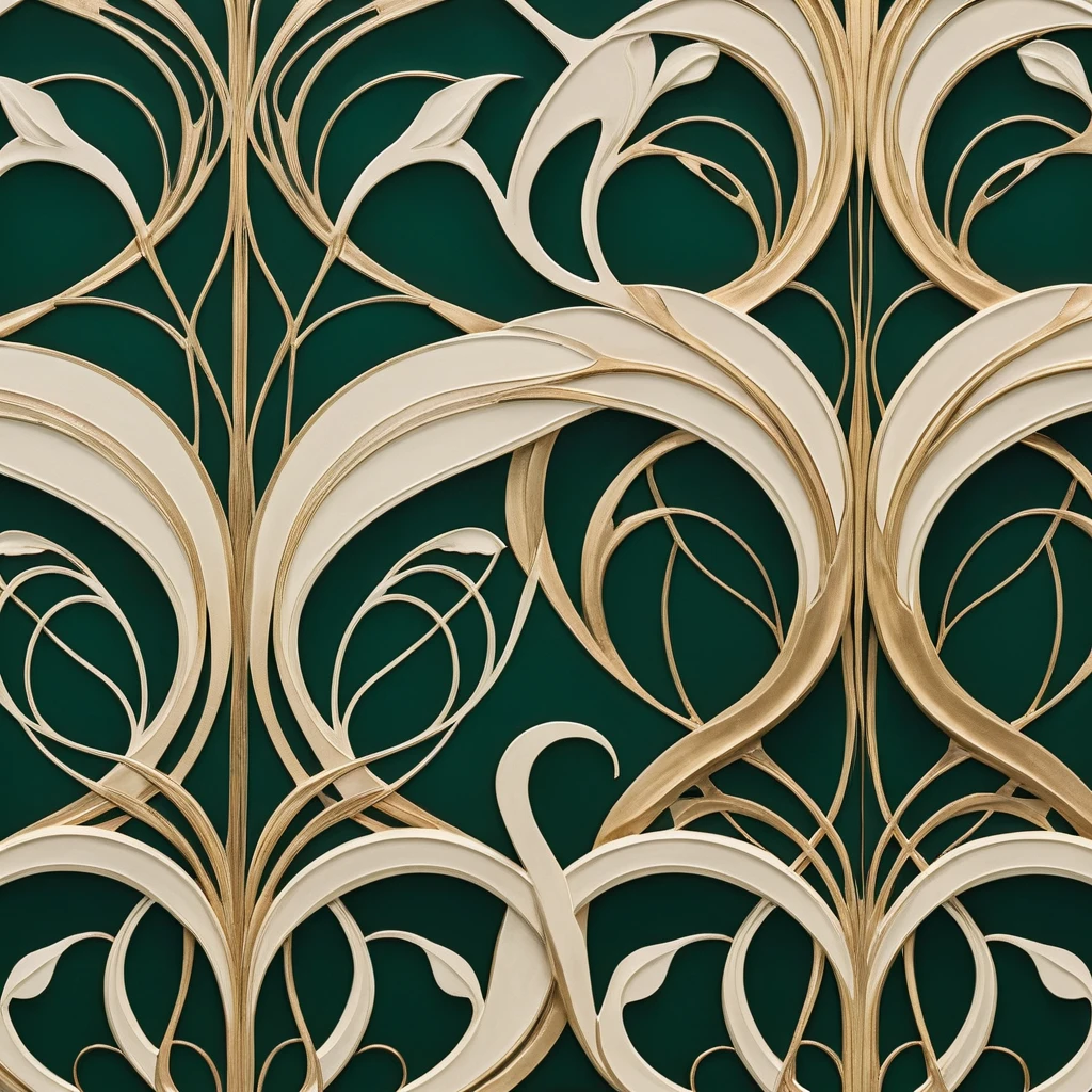 Organic Art Nouveau Design With Flowing Curved Forms
