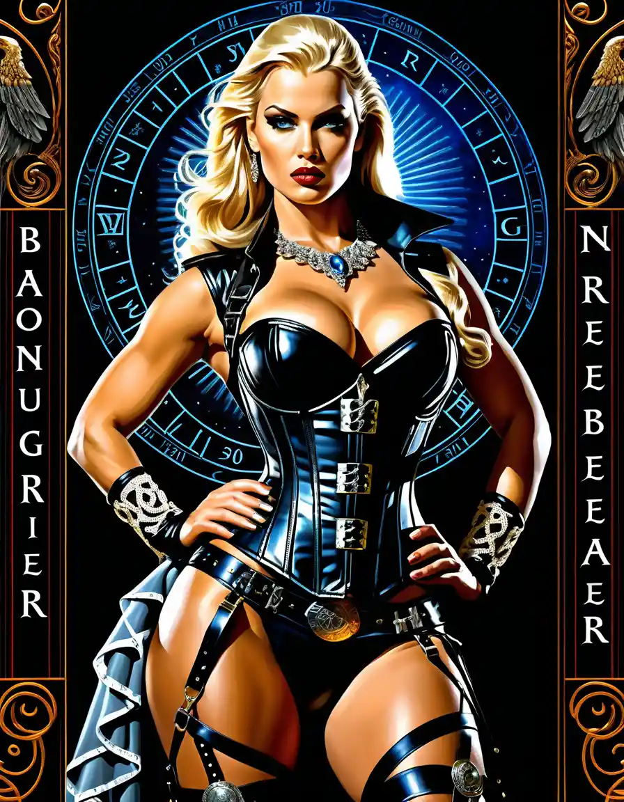 Valkyrie pin up warrior in glamorous corset armor
